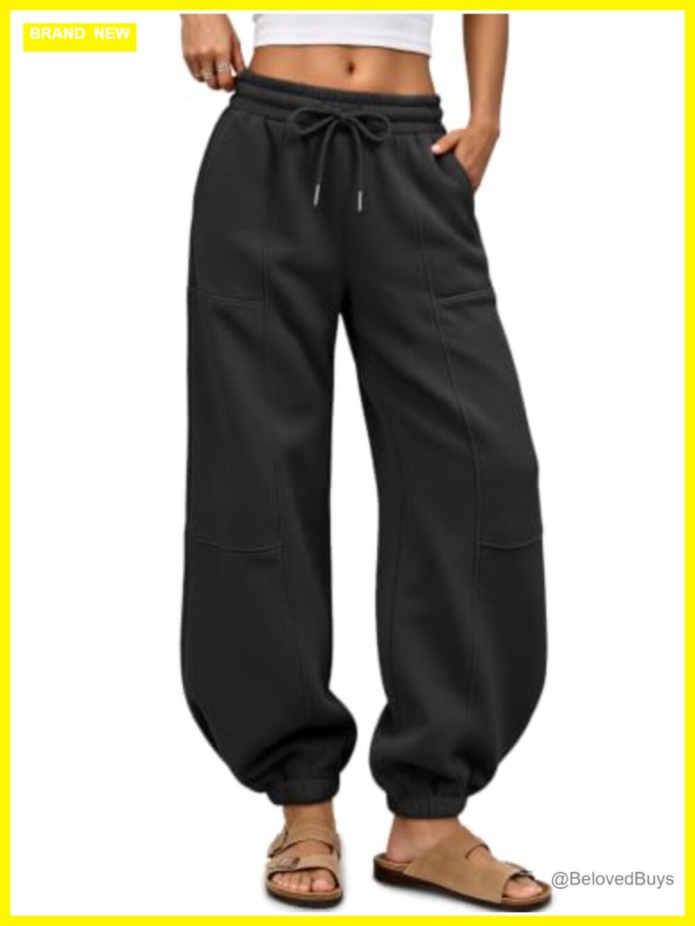 Barrel Sweatpants Baggy Wide Leg Fleece High Waist Women's Active Joggers